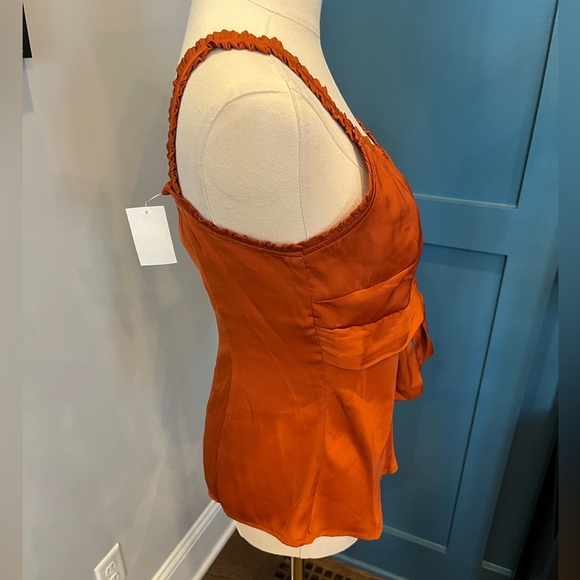 Terracotta satin tank top. Never worn. - Picture 2 of 4
